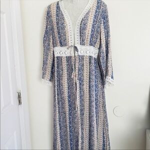 NWT REBELLION AGAIN boho cover up lace kimono M